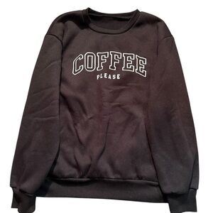 Black 'Coffee Please' Sweatshirt